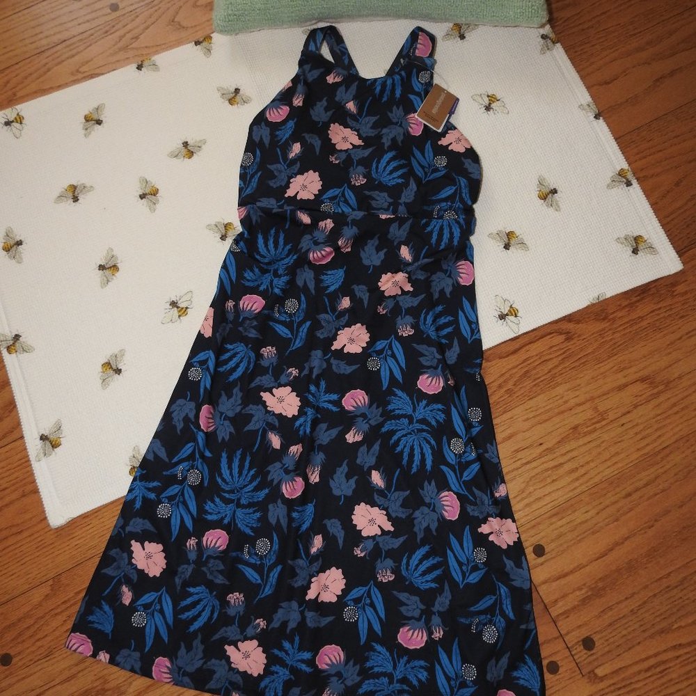 Patagonia Womens Blue Flower Dress Small  C1024